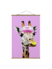 WALLART Stoffbild - Jonas Loose - Giraffe beim Tennis in Pink