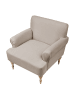 Beliani Sessel FREDROS in Beige/Heller Holzfarbton - (W) 71 x (H) 82 x (L) 75 cm