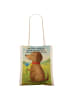 Mr. & Mrs. Panda Tragetasche Hund Blume Design mit Spruch in Weiß