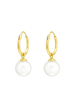 Alexander York Ohrringe, Creolen CHARM-PERLE in Gold aus 925 Sterling Silber, 2-tlg. in silber
