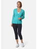 GOLDNER Kaschmir-Strickjacke mit V-Ausschnitt in aqua