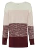 Laura Scott Strickpullover in weiß-rosa-bordeaux mélange