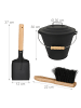 relaxdays 3-tlg. Ascheeimer Set in Schwarz - 15 Liter
