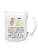 Mr. & Mrs. Panda Teetasse aus Glas Maus Sterne mit Spruch in Transparent