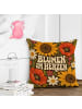 Mr. & Mrs. Panda Kuschelkissen 40x40 Blumen Retro Design mit Spruch in Weiß