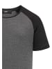 Humy T-Shirt 2er Set mit Raglanärmeln im Colorblock Design in Anthrazit