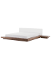 Beliani 4-tlg Doppelbett ZEN in Braun/Weiß