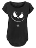 F4NT4STIC Long Cut T-Shirt Disney Nightmare Before Christmas Jack Face in schwarz