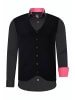 Rusty Neal Hemd mit Weste 2er Set in Schwarz / Pink