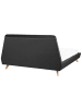 Beliani Doppelbett VIENNE in Schwarz/Heller Holzfarbton - (W) 200 x (H) 103 x (L) 220 cm