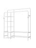 SONGMICS Kleiderständer Pataye in Weiß - (B)115.8 x (H)172.8 x (T)45 cm