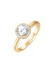 Lulu & Jane Ring aus Messing mit Zirkonia in gelbgold