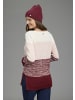 Laura Scott Strickpullover in weiß-rosa-bordeaux mélange