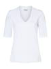 More & More T-Shirt mit V-Ausschnitt in white