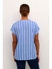 Kaffe Kurzarm-Bluse KAstridy Regular fit in Ultramarine / Chalk Stripe