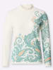 creation L Druck-Pullover in ecru-salbei-bedruckt