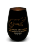 Mr. & Mrs. Panda Windlicht Glas Krokodil mit Spruch in Schwarz