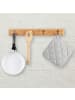relaxdays Hakenleiste 4 Haken in Natur