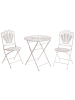 Beliani 3-tlg Bistro Set PAVIA in Weiß