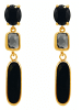 Gemshine Ohrhänger Smoky Black Oval Dangle in gold coloured