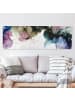 WALLART Leinwandbild - Blumenbogen mit Gold in Blau