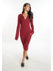 faina Damen Jersey Etuikleid in Weinrot