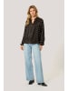 Kaffe Langarm-Bluse KAsofie in Black With Foil Print