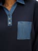 sheego Langarm-Pullover in tiefblau