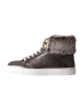 Les Tropéziennes par M Belarbi High-Top-Sneaker aus Leder mit Fellbesatz „Roadster“ Grau
