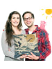 Mr. & Mrs. Panda Dekokissen Kranich fliegend Design mit Spruch in Weiß