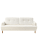 Beliani 3-Sitzer Sofa TUVE in Weiß/Braun - (W) 199 x (H) 85 x (L) 90 cm