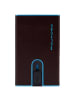 Piquadro Blue Square - Kreditkartenetui 11cc 10 cm RFID in mahogany