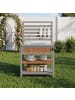 ABRIHOME Gartenschrank in Braun mit Wasserbecken Hahn Flaschenöffner Arbeitsfläche