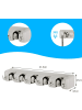 COSTWAY Besenhalterung mit 6 Haken in Weiß