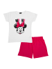 Disney Disney Minnie Mouse Schlafanzug Set Kurzarm Oberteil mit Hose in weiß/pink