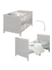 roba Babybett EASY SLEEP 70 x 140 cm  - inkl. Umbauecken - Natur / Grau