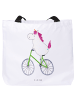 Mr. & Mrs. Panda Einkaufstasche Einhorn Radfahrer ohne Spruch in Weiß