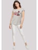F4NT4STIC Extended Shoulder T-Shirt Anti Valentinstag Roses are red in grau meliert