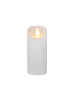 STAR Trading LED Blockkerze ,Glow' mit Batterie und Timer, Echtwachs, weiß, 12,5cm