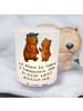 Mr. & Mrs. Panda Glas Teelichthalter Bär Kind Pommes mit Spruch in Transparent