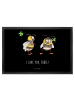 Mr. & Mrs. Panda Matte Bienen Paar mit Spruch in Schwarz
