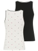 Kangaroos Trägertop in Offwhite+schwarz