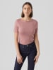 Vero Moda Basic Stretch T-Shirt mit U-Boot-Ausschnitt VMPANDA in Altrosa