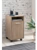 KADIMA DESIGN Rollcontainer OSSOLA, weiß/Sonoma, mit Ablagefach und Rollen in Beige
