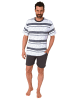 NORMANN Schlafanzug kurzarm Shorty Pyjama Streifen - 72157 in Grau