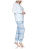 NORMANN Langarm Schlafanzug Pyjama Bündchen Ethnolook Übergröße in hellblau