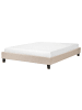 Beliani 2-tlg Doppelbett ROANNE in Beige/Braun