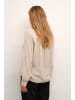Kaffe Langarm-Bluse KAmilia Regular fit in Chinchilla/Chalk Stripe