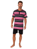 NORMANN kurzarm Schlafanzug Shorty Streifen - 80217 in pink