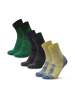 DANISH ENDURANCE Socken Light Hiking Crew in yellow/grey/green